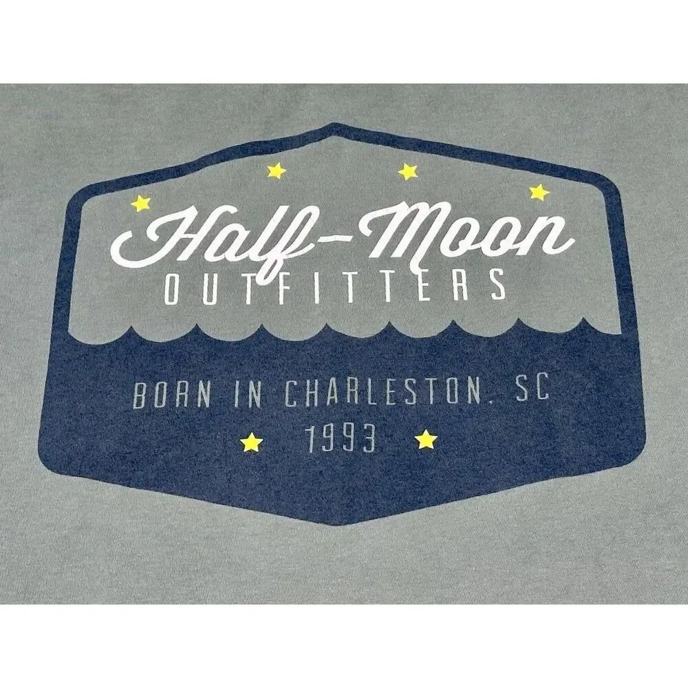 Half-Moon Outfitters Pocket T-Shirt Men’s XL Green Charleston, SC Graphic Tee